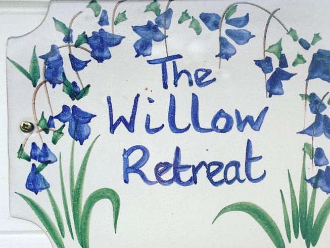 The Willow Retreat sign in Galway